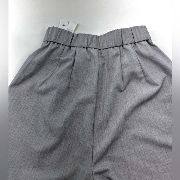 New Stradivarius Relaxed Dad Style Pant Pleat High Rise Gray 4 Wide Leg trouser - Picture 7 of 9